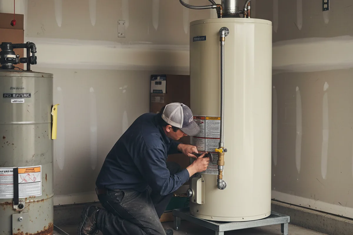 Water heater and shutoff valve replacement in Pittstown